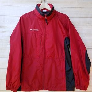 Columbia M men's rain hooded jacket colorblock